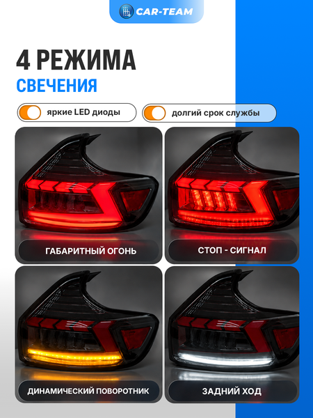 Задние фонари Лада X-Ray светодиодные в стиле AUDI "BestPartner", тонированные