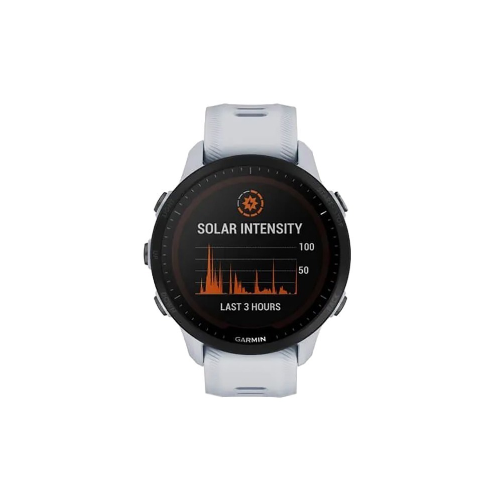 Умные часы Garmin Forerunner 955 Solar с белым ремешком