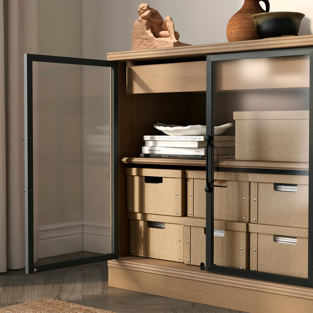 IKEA GÄRDESGÅRD  (ИКЕА ГЭРДЕСГОРД)  -  Коробка с крышкой - натуральный 25x35x16 см