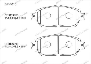 BP-F010 ES300, ES330, Alphard, Avalon, Caldina, Camry, Camry Solara, Estima, Sienna, Tacoma, Windom (перед)
