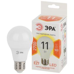 Лампочка светодиодная ЭРА STD LED A60-11W-827-E27 E27 / Е27 11 Вт груша теплый белый свет | Лампы cветодиодные Груша (A)