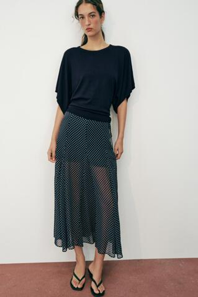 ЮБКА МИДИ В ГОРОШЕК — ZARA