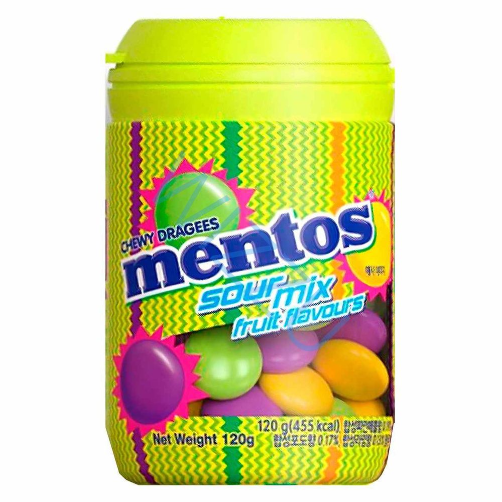 Конфета жевательная Mentos Sour Mix Кислый микс, 120 г