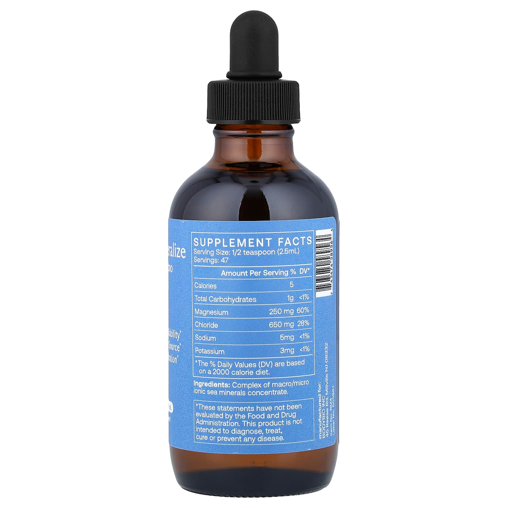 BodyBio, Remineralize, макро- и микроминералы, 118 мл (4 жидк. Унции)