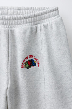 ZARA - FRUIT OF THE LOOM™ БРЮКИ С ВЫШИВКОЙ, СВЕТЛО-СЕРЫЙ
