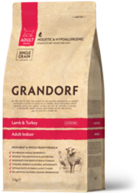 Grandorf 8кг Lamb & Turkey Indoor Holistic для домашних кошек, ягненок с индейкой
