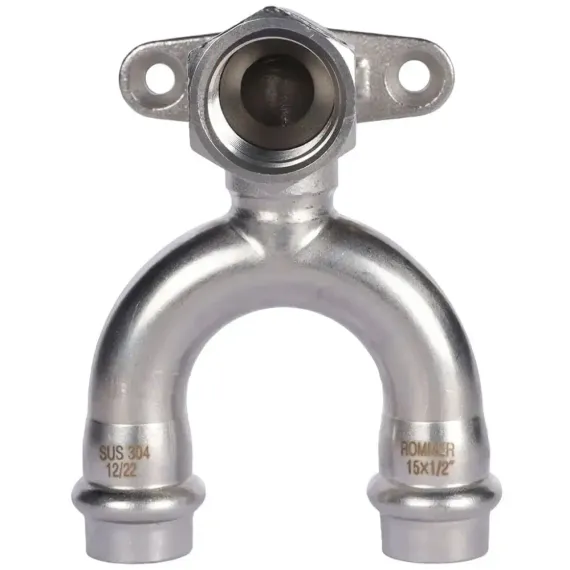 Водорозетка проходная ROMMER ВПр-ВР 15х1/2" нержавеющая сталь 37964