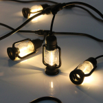 Гирлянда для улицы «Фонарики» 5 м 10 ламп LED (11.5*5.5 см) черн.пров, 1 реж.,IP-54 (220 V), Теплый белый (возможность соединения)