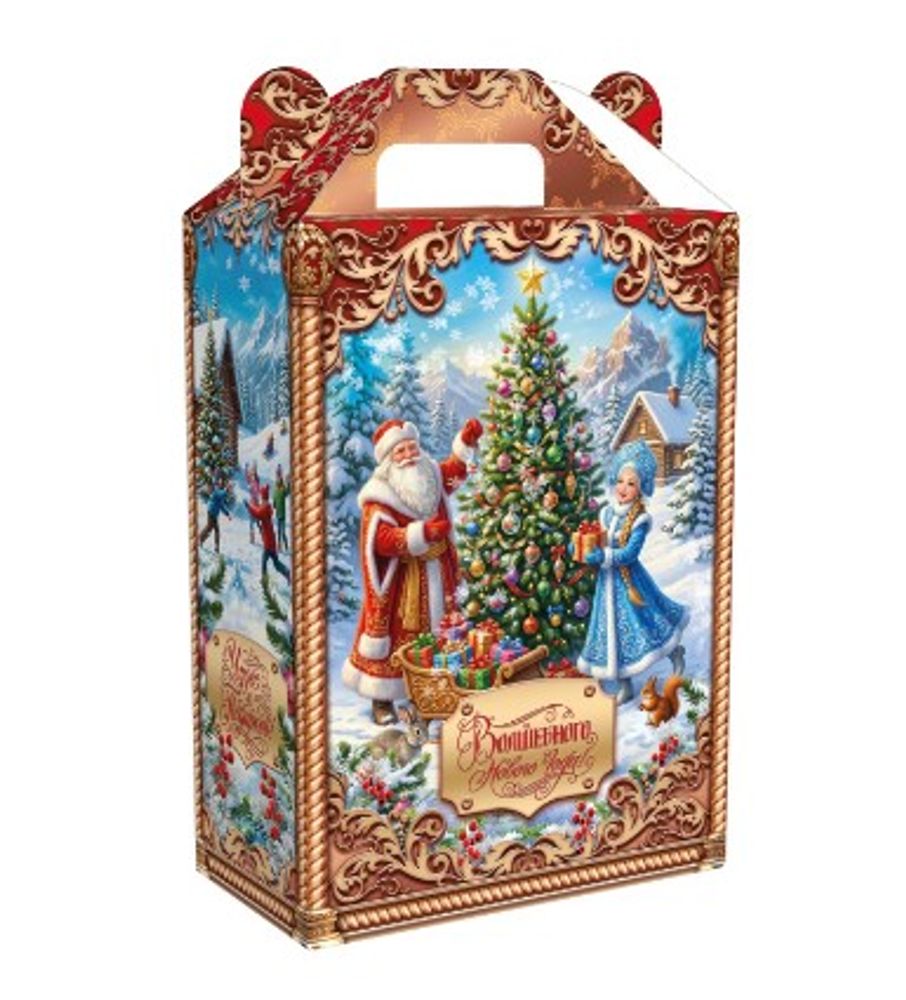 Подарочная коробка для конфет новогодняя "Фонарь Желаний" 2000гр (1/70шт)