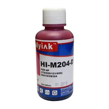 Чернила MyInk тип HI-M204-D для HP 178/121/122/650/655/920/GT51/GT52/GT53 (100мл, magenta, Dye)