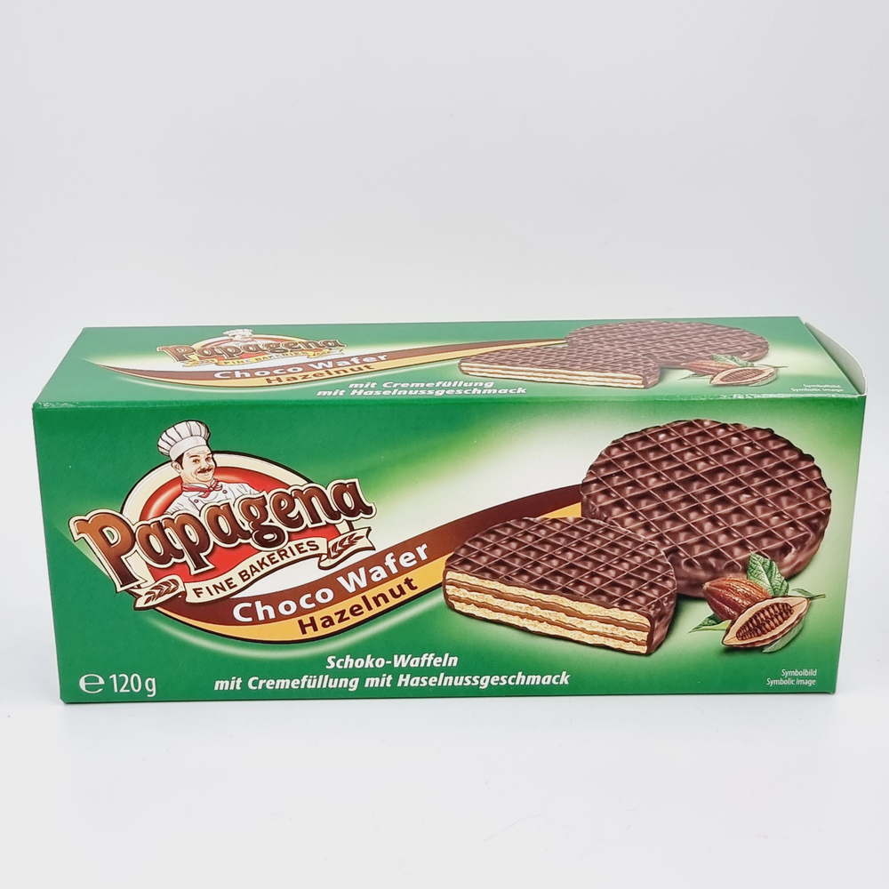Шоколадные вафли PAPAGENA с кремовой начинкой со вкусом лесного ореха 120 г (Австрия)