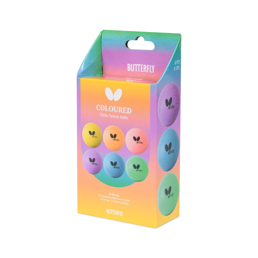 Мячи для настольного тенниса Butterfly Coloured 6 шт