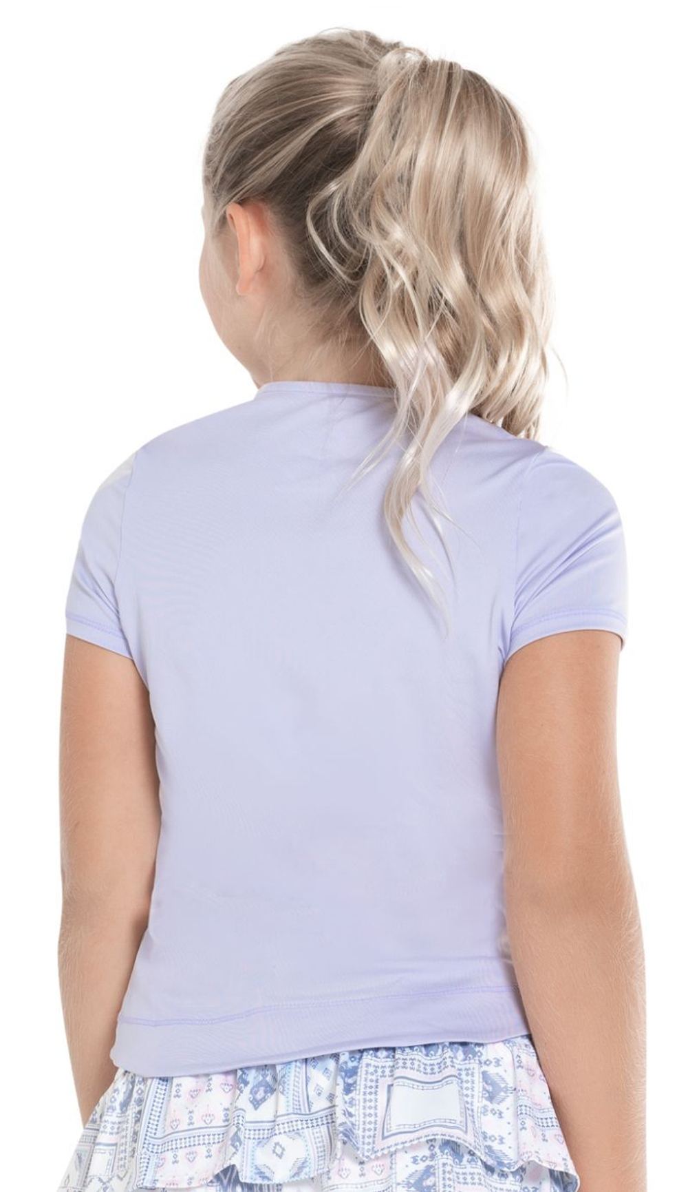 Футболка для девочки теннисная Lucky in Love All About Ikat Double V Short Sleeve Top - Фиолетовый