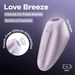 Сиреневый вакуум-волновой клиторальный стимулятор (на батарейках) Satisfyer Love Breeze Air Pulse Vibrator Violet Battery Series