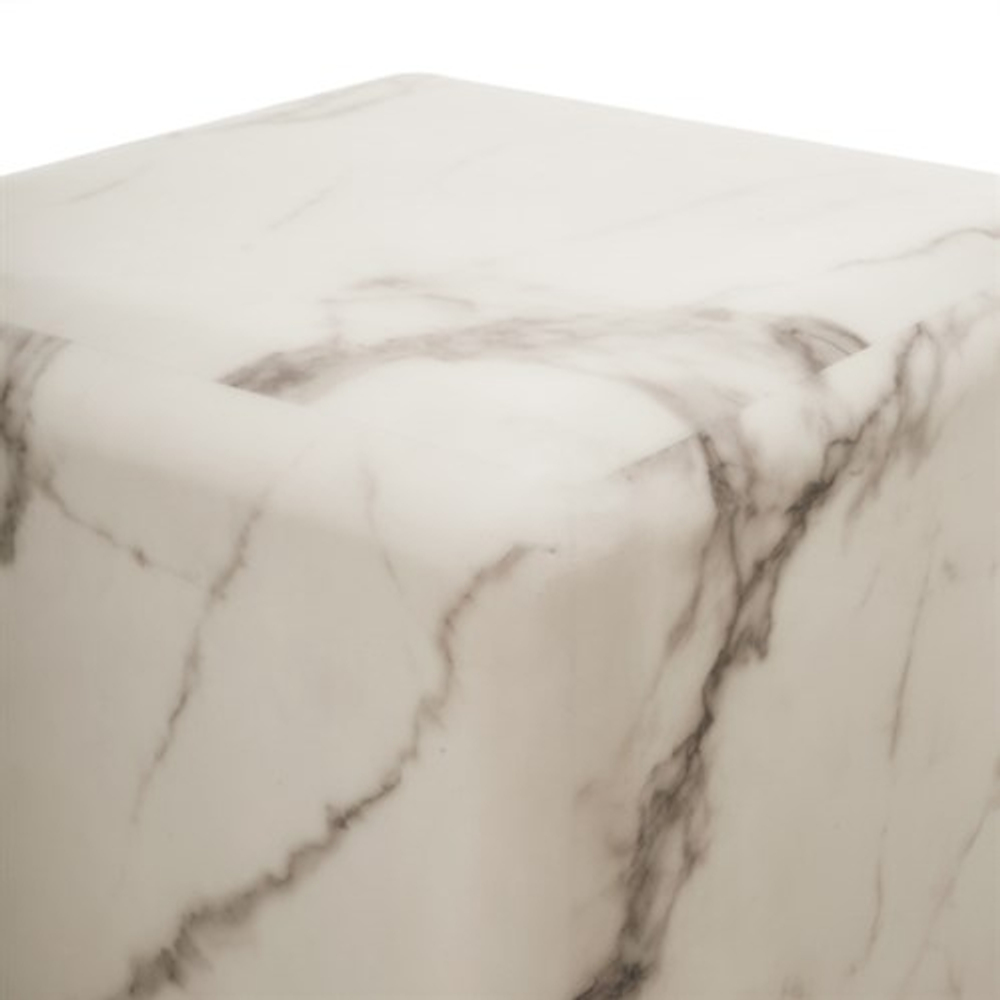 Приставной столик Pols Potten Pillar marble white S, белый