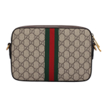 GUCCI Ophidia Canvas With Leather Trim Camera Bag, Crossbody Bag, Shoulder Bag Regular Unisex Ebony & Brown