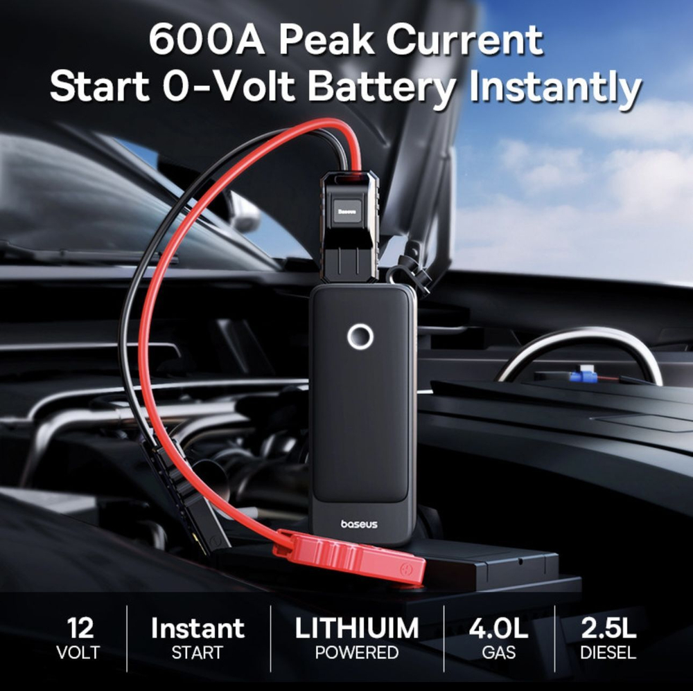 Устройство пусковое портативное бустер 6000mAh 600A в коробке BASEUS BS-CH006