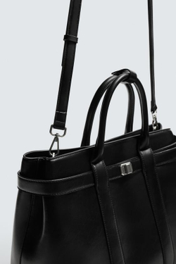 ZARA СУМКА С РЕМЕШКОМ, ЧЕРНЫЙ