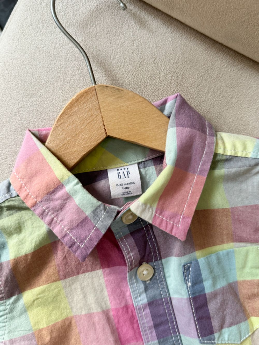 Хлопковое боди рубашка baby Gap, 74-80