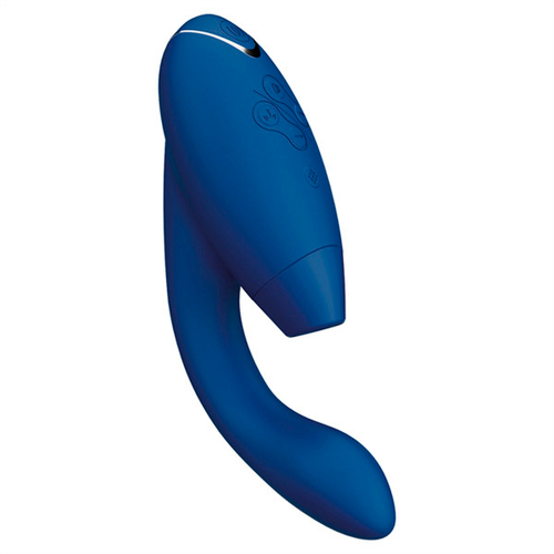 Синий вибратор 20,3см с вакуумным стимулятором Womanizer Duo 2 Blueberry WZ142SG5