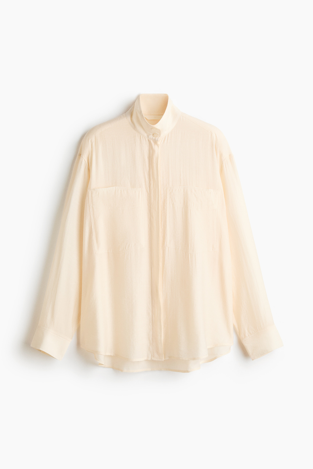Рубашка оверсайз с воротником-стойкой - H&M