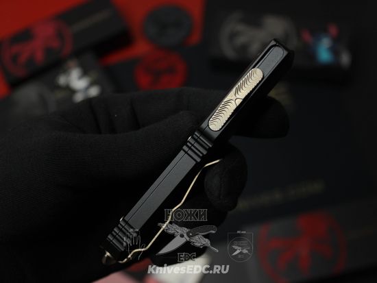 Фронтальный нож Microtech Ultratech Hellhound 119-13S с клинком из стали CTS-204Р, рукоять 6061 T-6 Aluminium