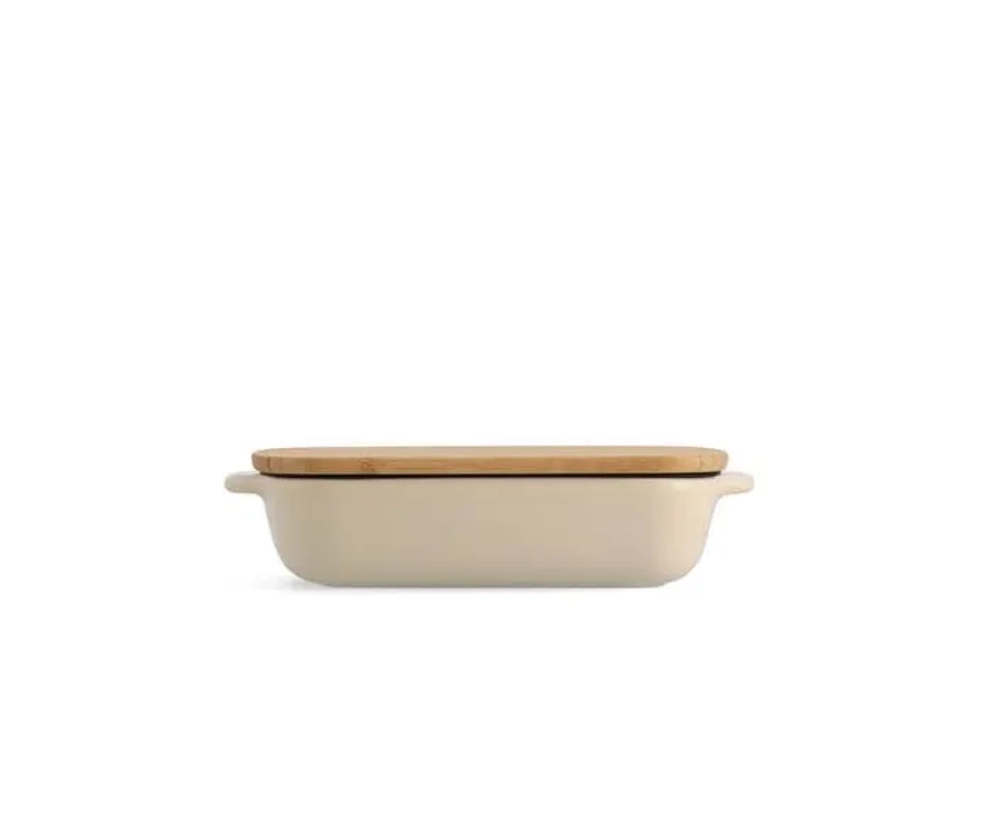 KitchenAid Керамическое блюдо 26x15,5x6,5 см + крышка миндальный крем EAN 4894871028623