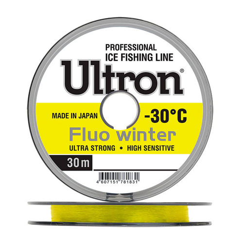 Леска ULTRON Fluo Winter 0,10 мм., 1,3кг, 30 м, флуоресцентная