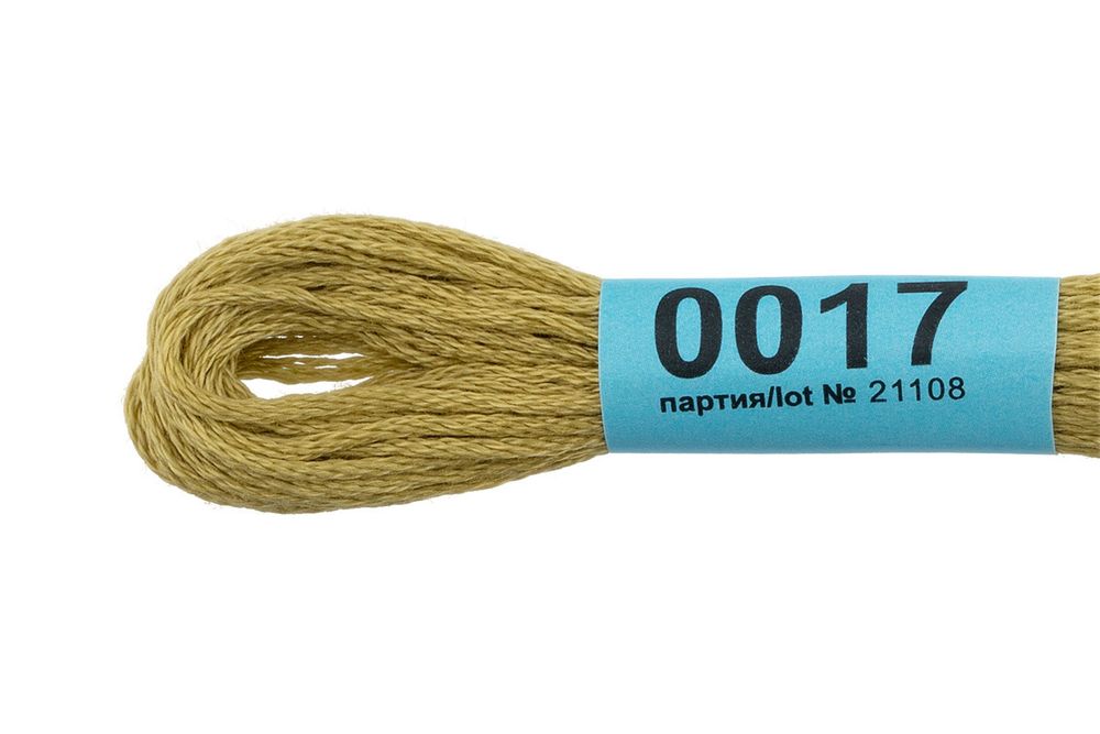 Мулине Gamma 100% хлопок, цв.0017 св.оливковый, 24 мотка по 8 метров