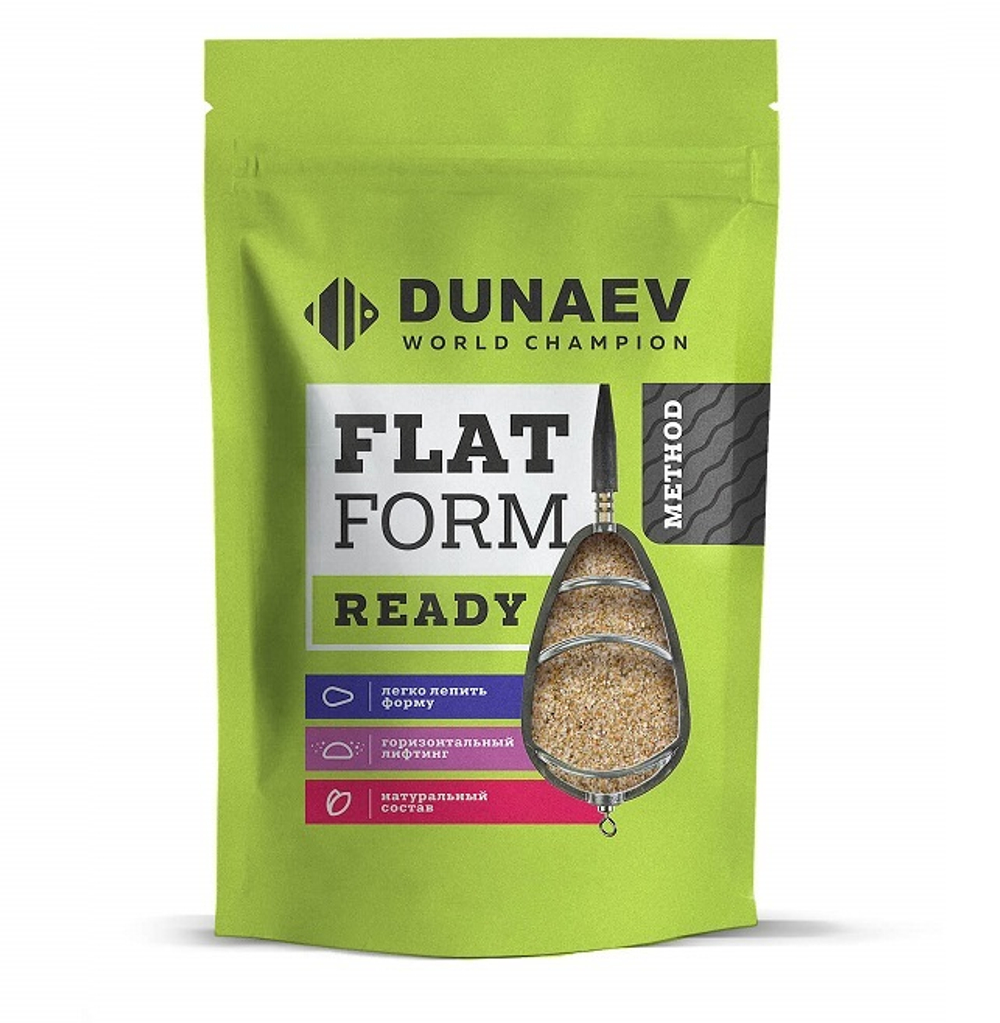 Прикормка Dunaev Flat Feeder Ready 1 кг. Клубника
