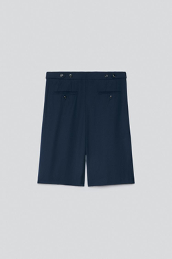 ZARA X BAISI GUADAGNINO ШОРТЫ С ШИРОКИМИ ШТАНИНАМИ, ТЕМНО-СИНИЙ