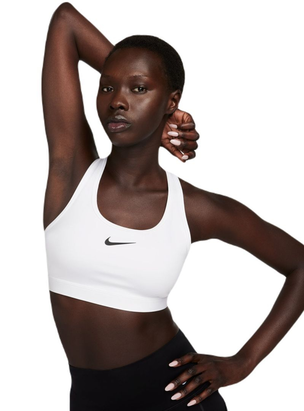 ТОП теннисный Nike Swoosh Medium Support Non-Padded Sports Bra - white/stone mauve/black