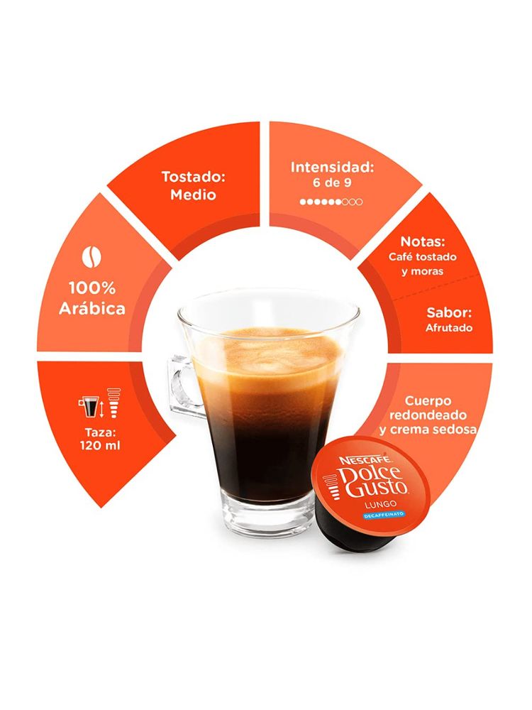 Кофе Nescafe Dolce Gusto Lungo Decaffeinato 16 шт x 3 уп