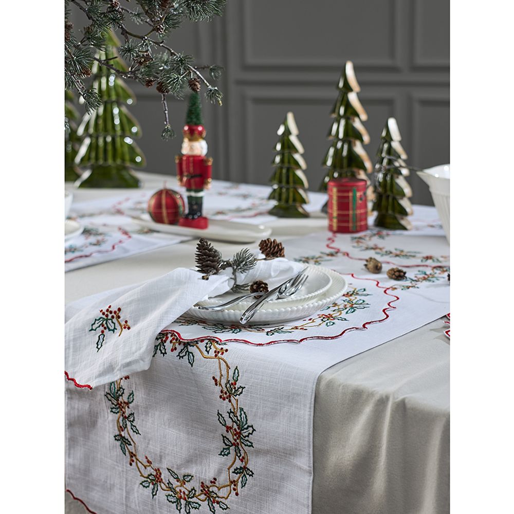 Набор из двух салфеток под приборы Festive wreath из коллекции New Year Essential, Ø38 см