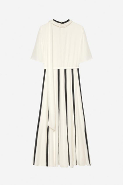 ZARA ПЛАТЬЕ С КОНТРАСТНЫМИ ЛЕНТАМИ И ЗАКЛЕПКАМИ — THE ITEM, ЭКРЮ