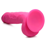 Розовый фаллоимитатор на присоске 8.25 Dildo with Balls - 22,8 см. (Цвет: розовый)