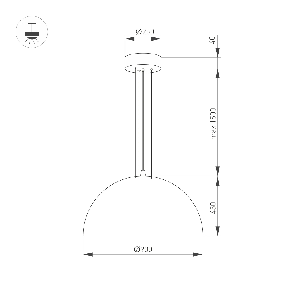 Светильник SP-RESTO-HANG-R900-112W Warm3000 (BK, 100 deg, 230V) (Arlight, IP20 Металл, 3 года) 039929