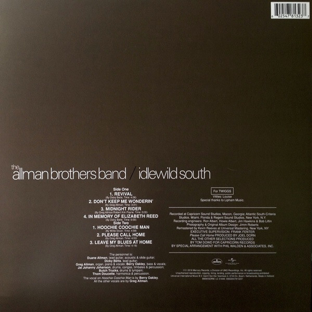The Allman Brothers Band / Idlewild South (LP)