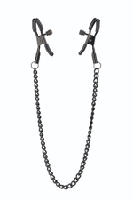 Черные зажимы на соски на цепочке Deluxe Nipple Clamps (Цвет: черный)
