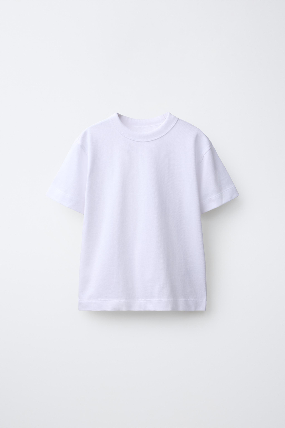 ZARA ОДНОТОННАЯ ФУТБОЛКА HEAVY JERSEY, БЕЛЫЙ
