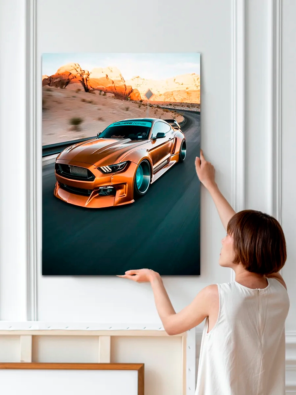 Картина "Ford Mustang", на стену для интерьера 50х70см 1шт.
