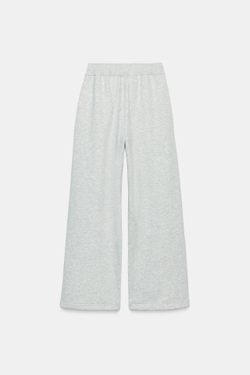 ZARA БАЗОВЫЕ БРЮКИ ИЗ МЯГКОЙ ТКАНИ, СЕРЫЙ МЕЛАНЖ