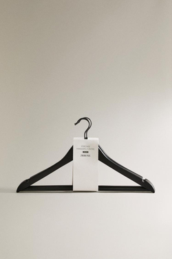 ZARA HOME ЛАКИРОВАННАЯ ВЕШАЛКА (НАБОР ИЗ 3 ШТ.), ЧЕРНЫЙ