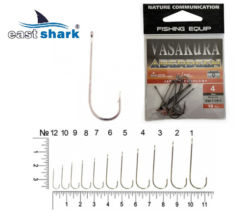 Крючки NEW EastShark Vasakura ABERDEEN № 5 BL (уп/10 шт)