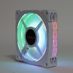 Комплект из 3 вентиляторов ТЕСЛА (TESLA) RGB120-XW3, 120мм, Molex, белый/RGB, 1200rpm, 38CFM, 21дБ, антивибропрокладки, бесконечное зеркало, изменение скорости анимации подсветки (TSL-120-XW3)