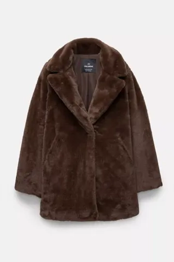 PULL&BEAR Шуба из искусственного меха, коричневый