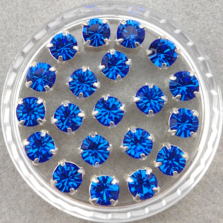 Шатоны Preciosa MAXIMA в оправах, Sapphire/Silver