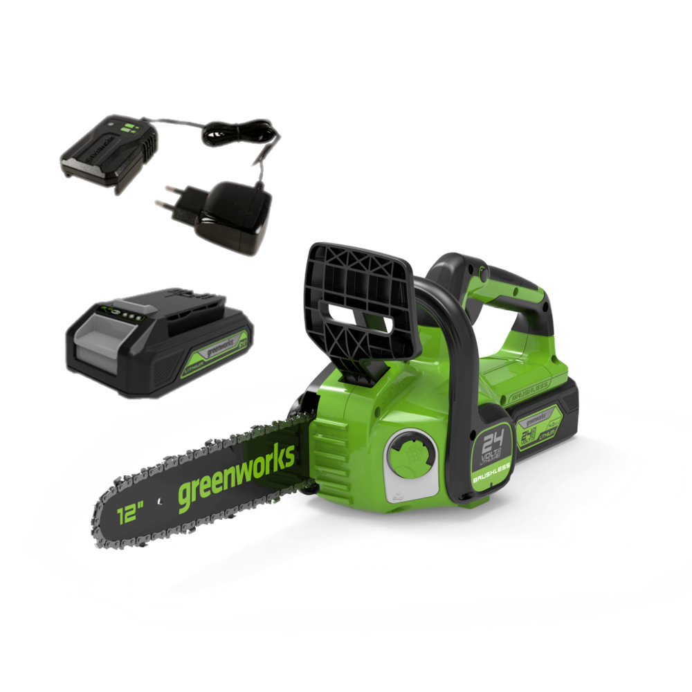 Пила аккумуляторная Greenworks GD24CS30 24V 30см с 1xАКБ 4 А.ч. и ЗУ