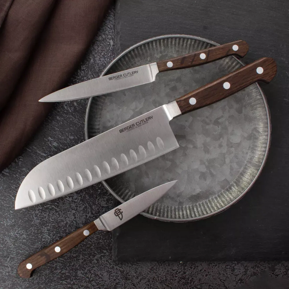 Нож для чистки и нарезки 12см Berger Cutlery Classic Smoked Oak