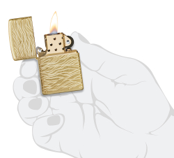 Зажигалка ZIPPO Armor Luxury Waves Design с покрытием Tumbled Brass, латунь/сталь, золотистая, матов